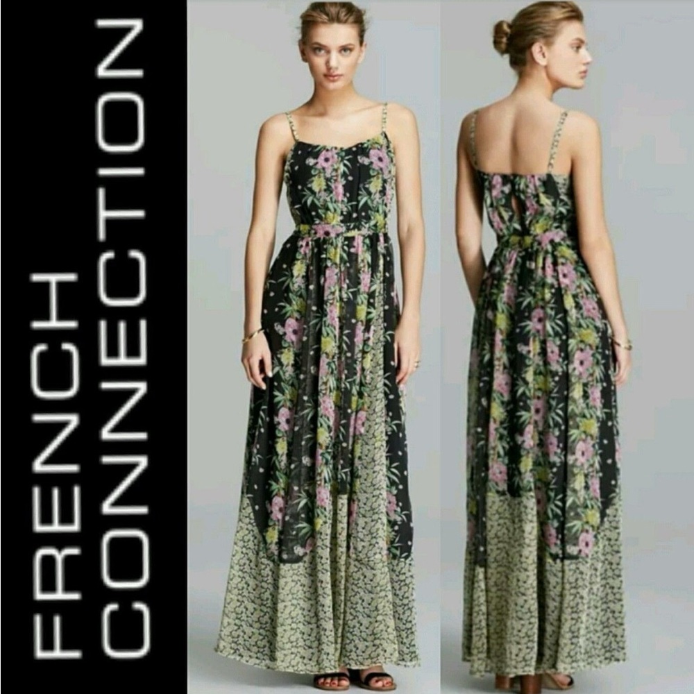 French Connection Chiffon Floral Maxi Dress
